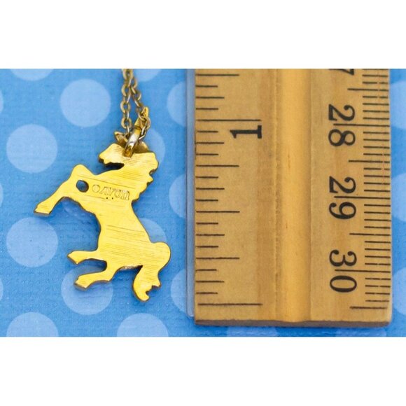 Vintage Golden Unicorn Pendant Necklace by Avon 18 Inches - M23 - Picture 3 of 3